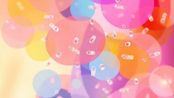 Abstract probiotics illustration with colorful shapes. Who should take probiotics.