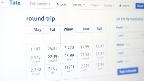 Flight price calendar for travel on a student budget.