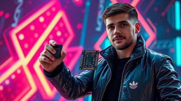 Nvidia and investment strategy with futuristic elements in tech.