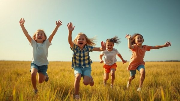Children playing against stock market backdrop illustrating investing for our children.
