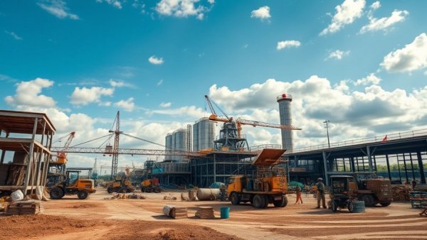 Amgen expansion New Albany construction site with equipment.