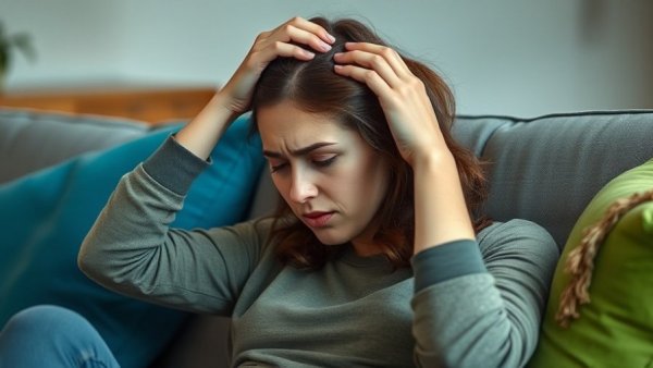 Myasthenia Gravis Fatigue: Woman showing tiredness on couch.