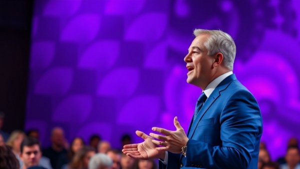 Speaker discusses hacking drones on a vibrant purple background.