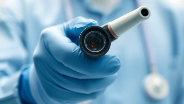 Close-up of professional with colonoscope, colorectal cancer context.