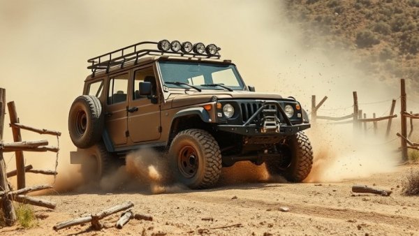 Car breaking through wooden barriers symbolizing overcoming financial obstacles.