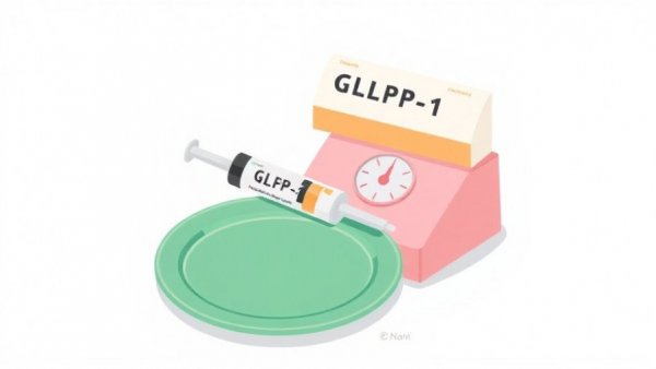 GLP-1 drugs illustration with scale and plate.