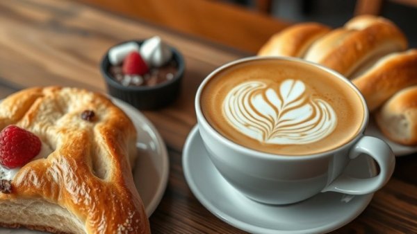 Fox in the Snow Clintonville opening: latte with pastries