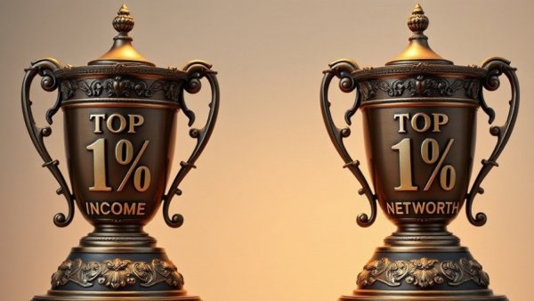 Bronze trophies for Top 1% Income vs. Top 1% Net Worth