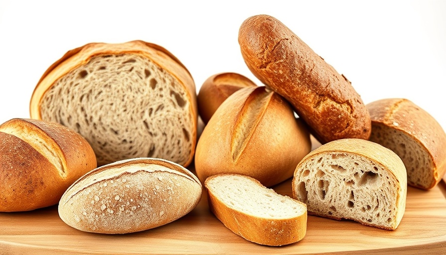 Assortment of bread on wooden board, best places to sell baked goods.