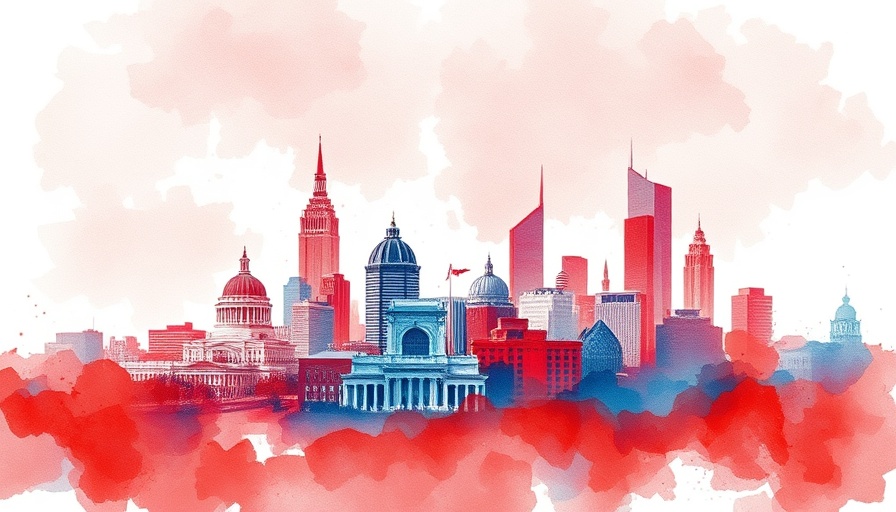 Artistic watercolor skyline of Columbus Ohio for family-friendly events.