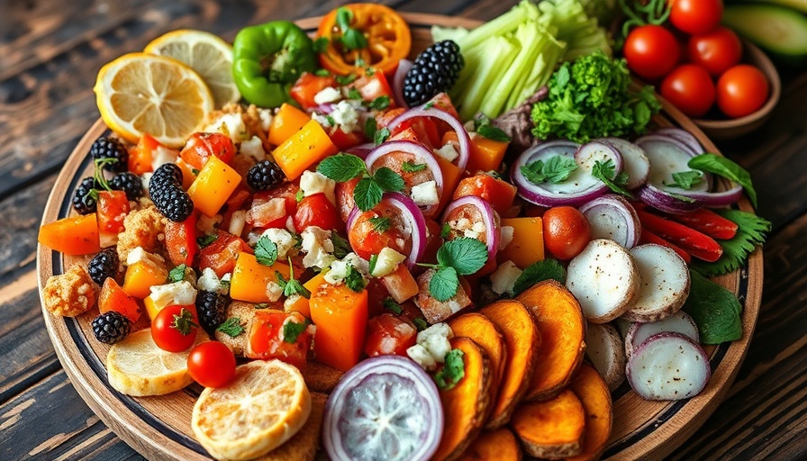 Vibrant Mediterranean platter at restaurants in Grandview Heights.