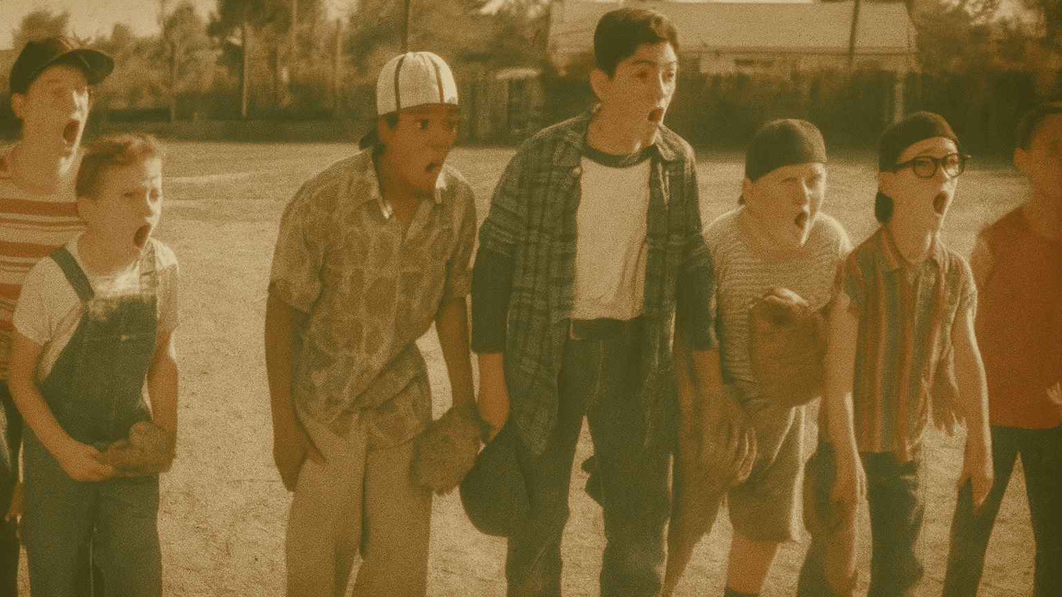 The Sandlot Original Cast Event featuring cast reunion and baseball theme.