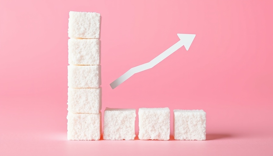 Managing low blood sugar concept with descending sugar cubes.