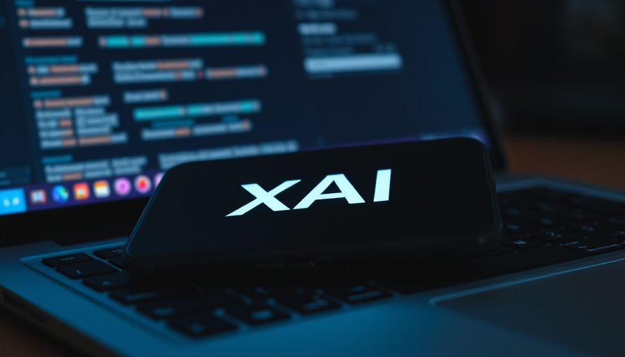 xAI logo displayed on smartphone and laptop with dark ambiance.