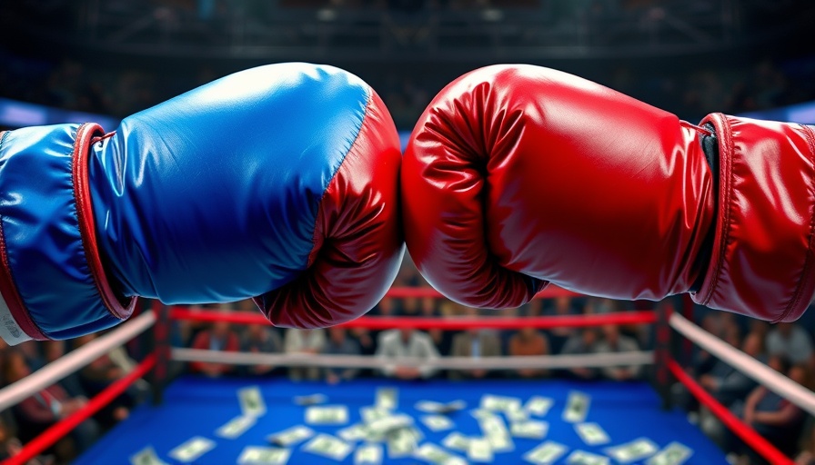 Investing vs Spending concept with boxing gloves and money.
