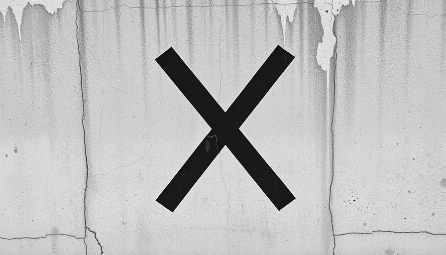 Bold X logo on a weathered concrete wall.