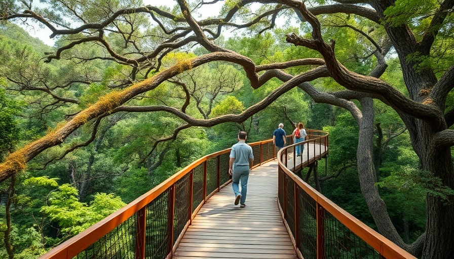 Visitors enjoying elevated walkway at Blacklick Woods Metro Park.