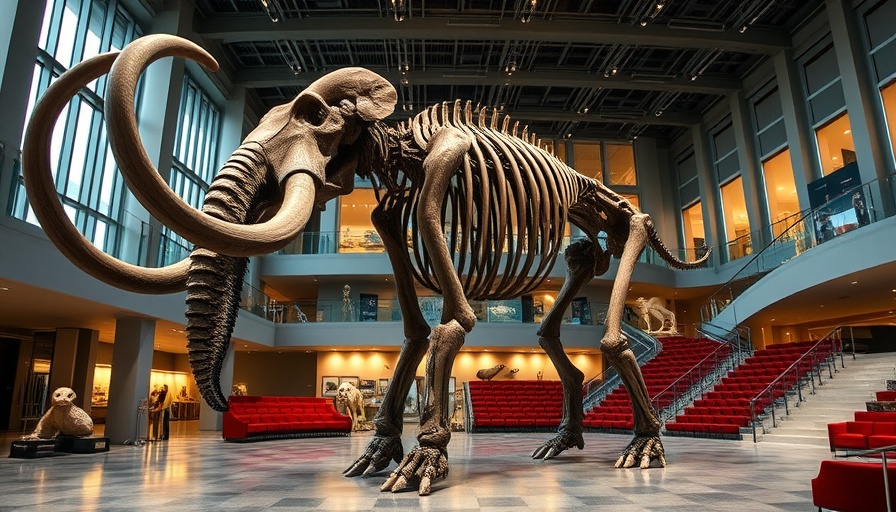 Ohio History Center exhibits feature a mammoth skeleton.