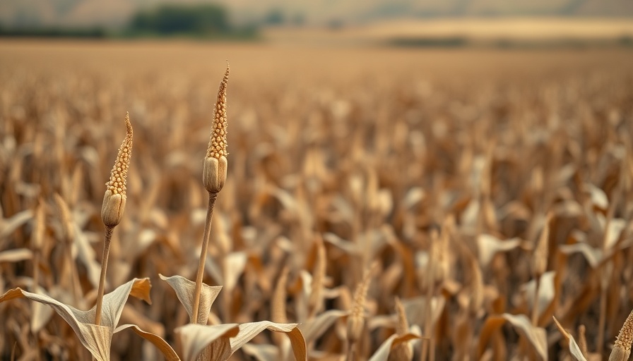 Drought-affected soybeans in Central Ohio field.
