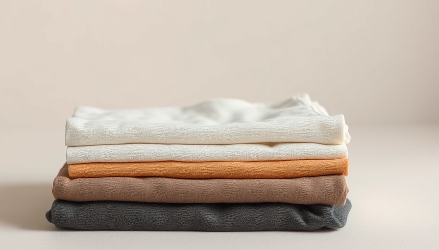 Folded clothing stack showcasing minimalist style