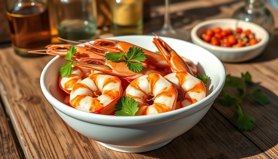 Low-potassium shrimp option garnished with cilantro on a table.