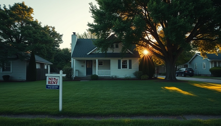 Suburban house with 'Not For Rent' sign amidst green lawn