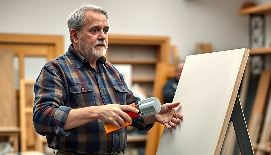 Man demonstrating drywall compound use for DIY home repairs.