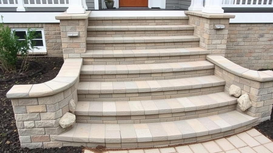 We ♥ this unique stairway from Cambridge Pavingstones With ArmorTec! Charlie and Bob are here to help you get the suppli...