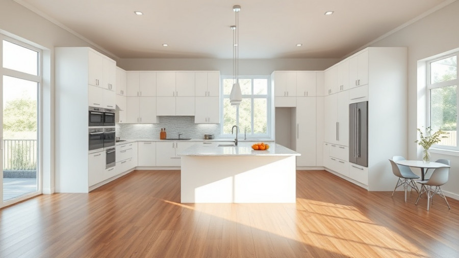 Modern kitchen with alternatives to tile flooring