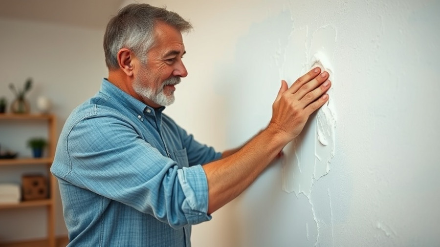 Affordable DIY remodel in Tampa: man plastering wall.