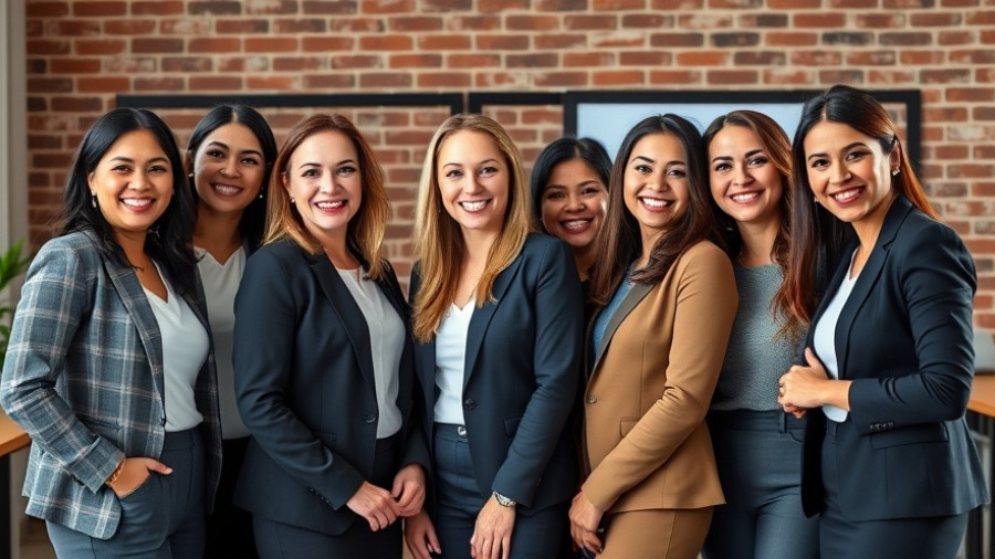 Group of professional women in a modern office, symbolizing women in business Tampa Bay.