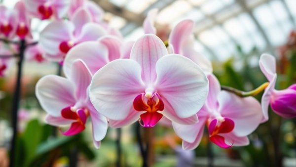 Orchids at Longwood Gardens in vibrant bloom.
