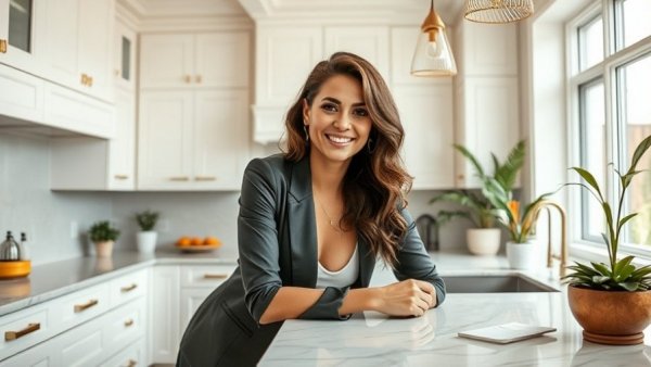 Modern kitchen remodel trends with gold fixtures and white cabinetry.