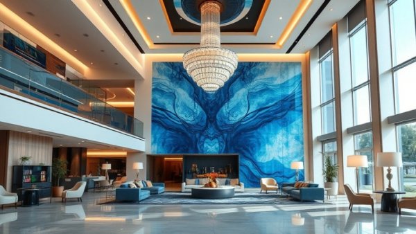 Saddlebrook Resort renovation showcasing modern luxurious lobby.