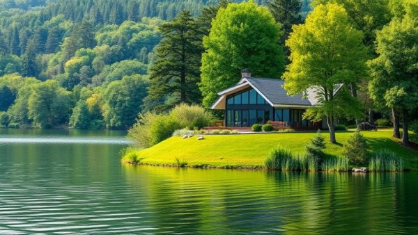 HGTV Dream Home 2026 modern lakeside house with lush landscape.