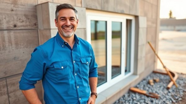 Man standing next to a window installation site in Tampa.