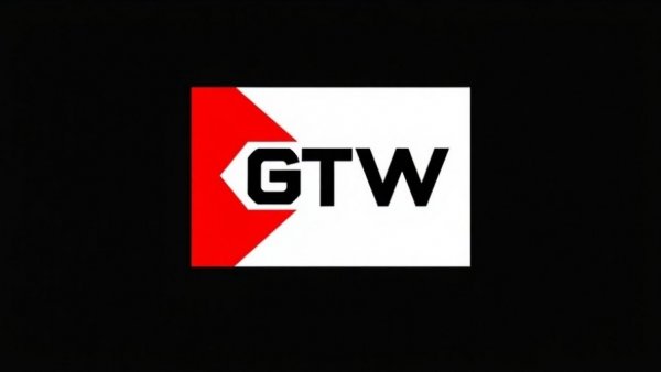 Modern GTW logo with red and white geometric design, sleek style.