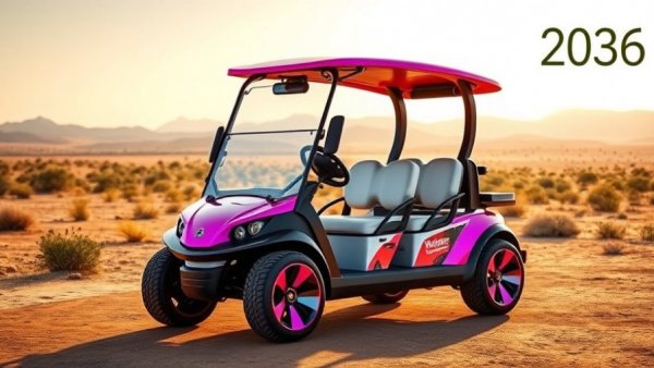 2026 custom golf cart calendar with a futuristic design