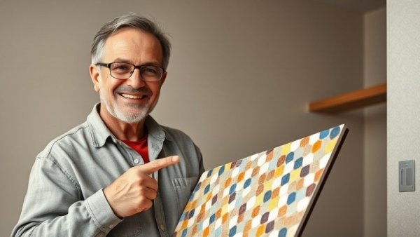 Correct way to install mosaic tile demonstrated by a man.