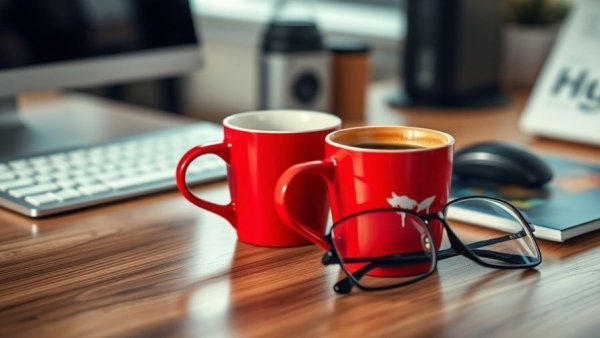 Press release and coffee on office desk, bathroom remodeling Herndon VA.