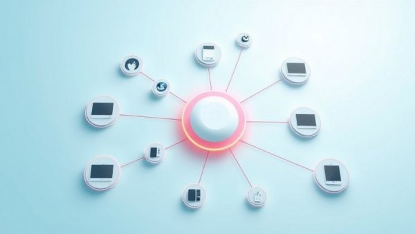 Graphic of Matter-over-Thread devices for smart home automation.