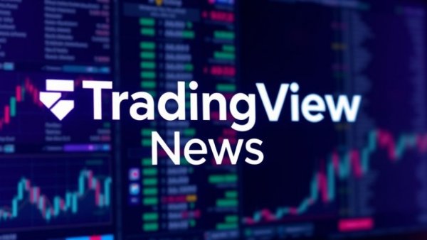 TradingView News modern logo with financial background.