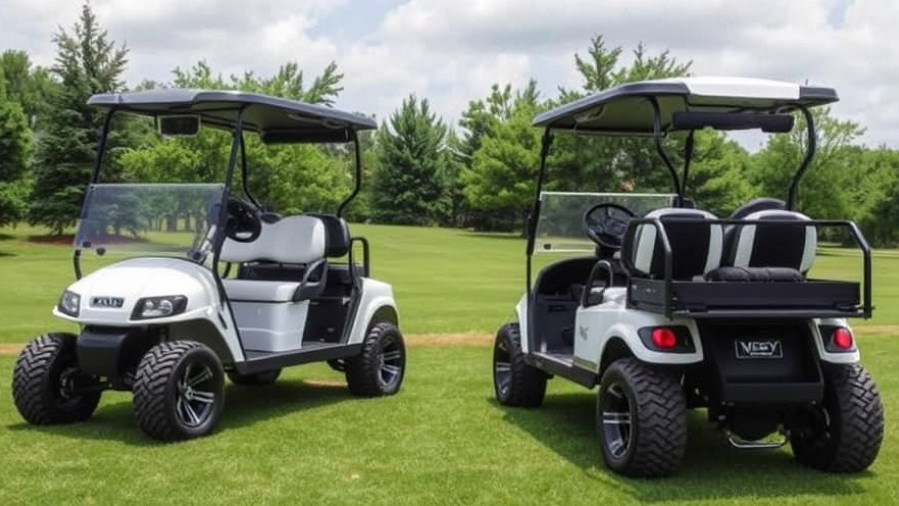 Customized golf cart with the best golf carts accessories and safety enhancements.