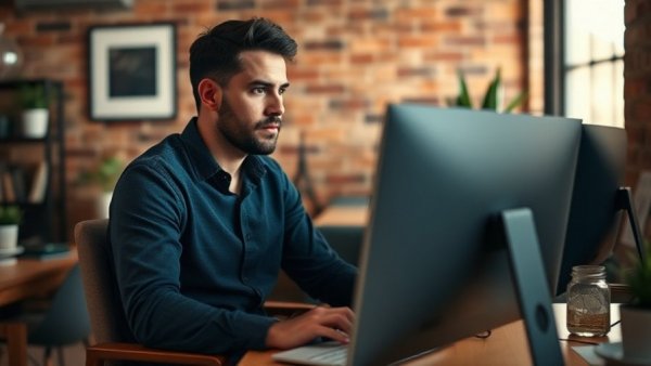 Man working in a cozy office on tax strategy and planning.