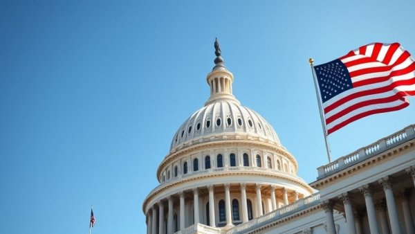 US Capitol dome and flag represent tax strategy for small business.