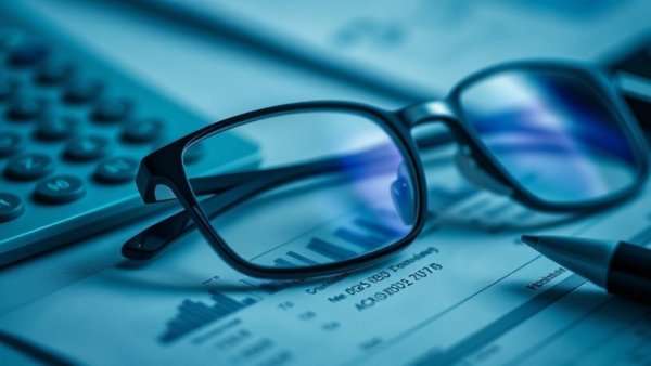 Reading glasses on financial documents illustrating tax strategy and planning.