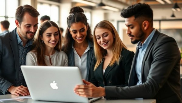 Team discussing ROI for tax technology in modern office.