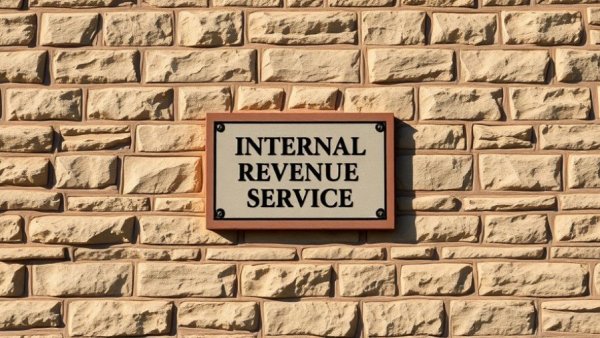 Internal Revenue Service plaque on a stone wall, symbolizing legal authority and administration, relevant to SECURE 2.0 amendment deadline extension.