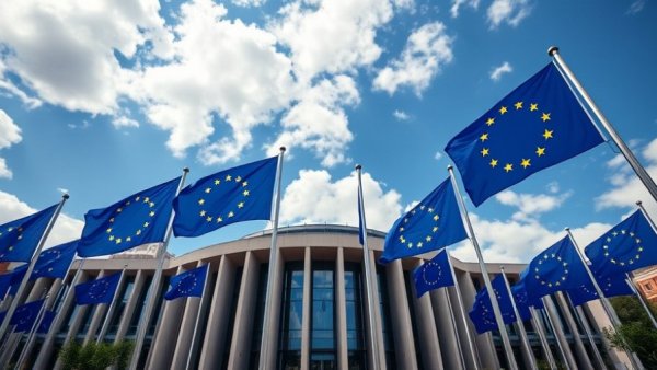 EU flags outside the European Commission building symbolizing tax strategy and planning.