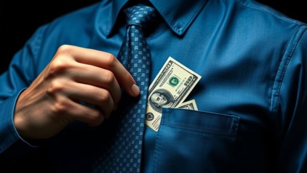 Close-up of money being placed in a shirt pocket, highlighting corporate governance for small businesses.